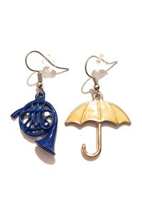 Orecchini Ombrello Giallo Corno Blu Francese