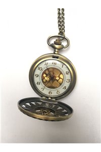 Collana Orologio Medaglione Umanoide Pentacolo Ali