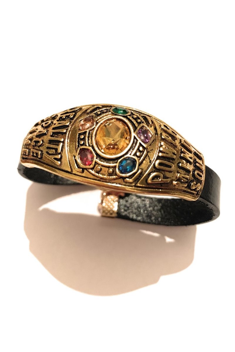 Bracciale Semi Rigido Guanto Dell'Infinito Simil Cuoio