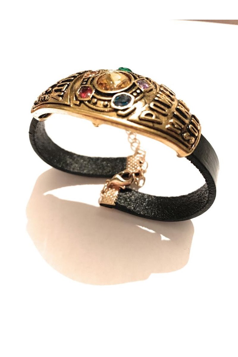 Bracciale Semi Rigido Guanto Dell'Infinito Simil Cuoio