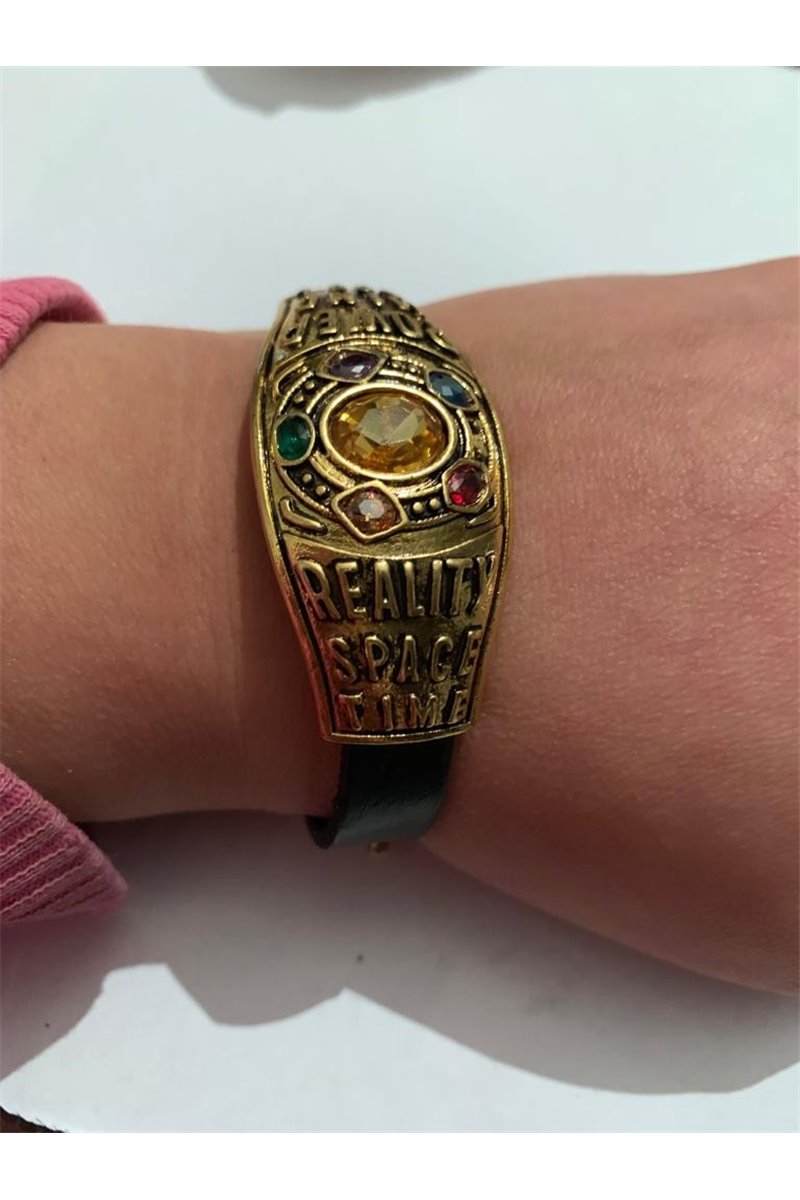 Bracciale Semi Rigido Guanto Dell'Infinito Simil Cuoio