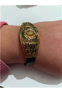 Bracciale Semi Rigido Guanto Dell'Infinito Simil Cuoio