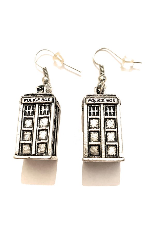Orecchini Pendenti Police Box cabina telefonica