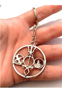 Portachiavi Multifandom 5 simboli fantasy silver