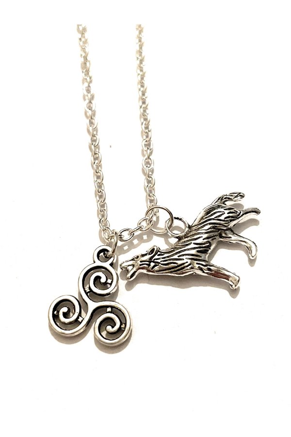 Collana celtica Triskele Lupo lacrosse