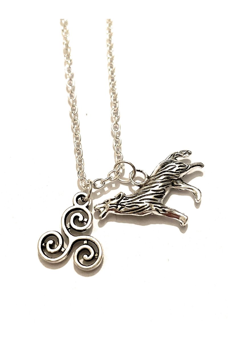 Collana celtica Triskele Lupo lacrosse