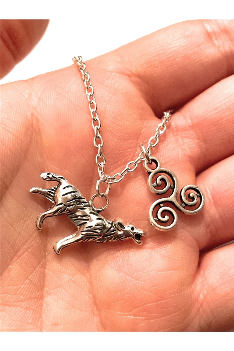 Collana celtica Triskele Lupo lacrosse