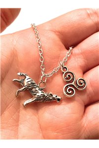 Collana celtica Triskele Lupo lacrosse