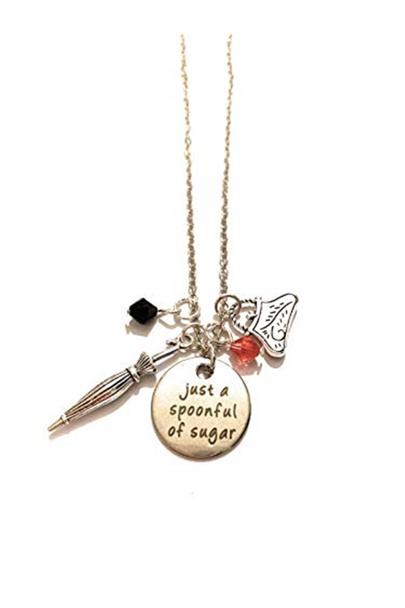 Collana con piastrina Incisione Just A Spoonful of Sugar "Basta Un Poco di Zucchero"