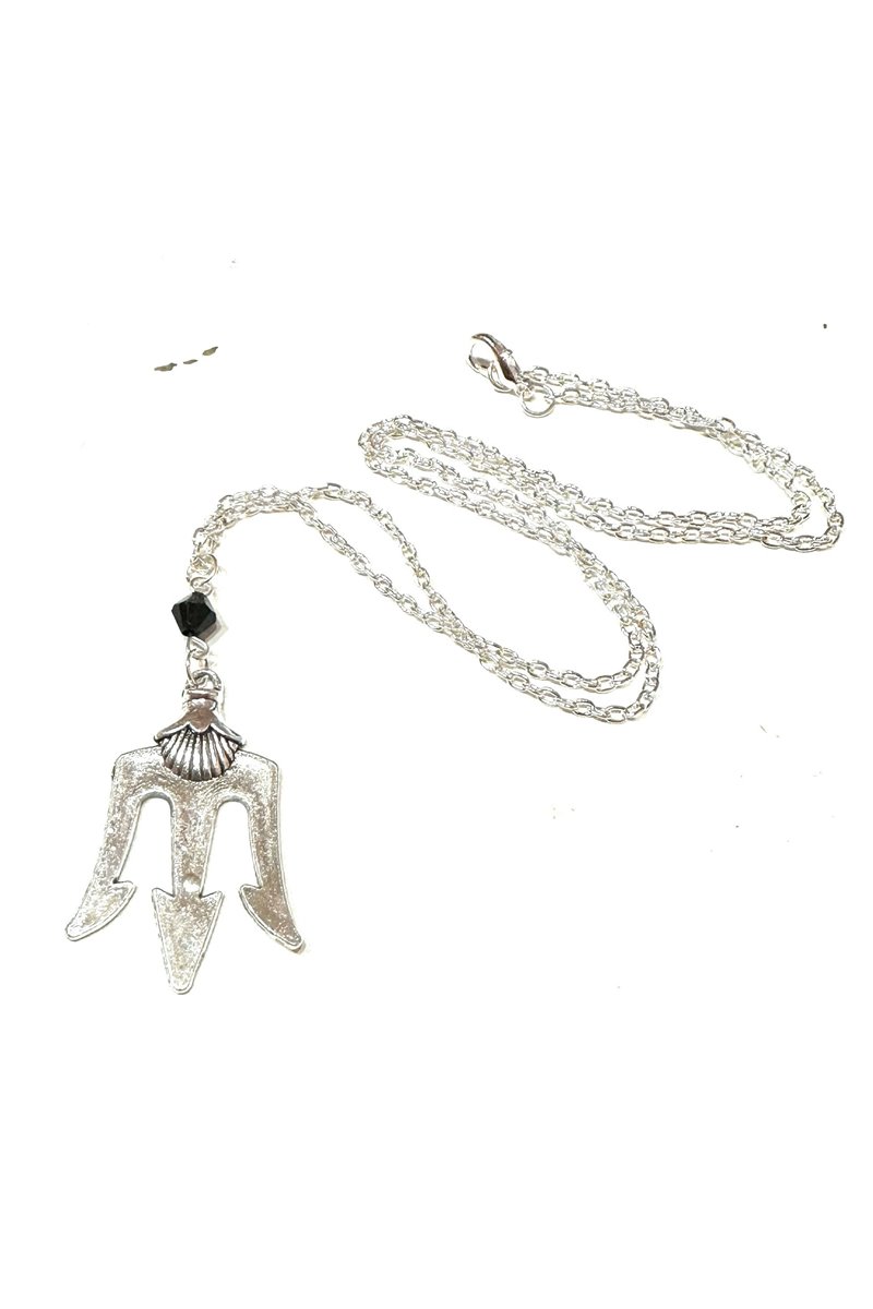 Collana Tridente con Cristallo Nero