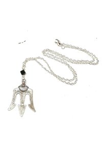 Collana Tridente con Cristallo Nero