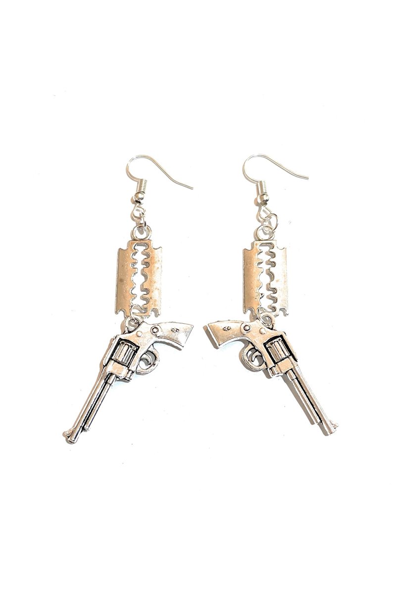 Orecchini Pendenti Pistola Lama di Rasoio