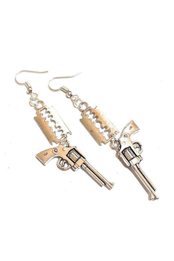 Orecchini Pendenti Pistola Lama di Rasoio 2
