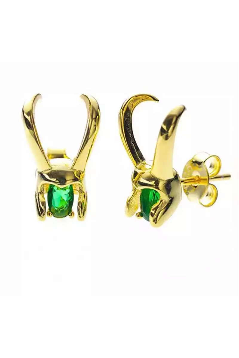 Orecchini A Lobo Elmo e Pietra verde