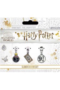 Set di Charms A Scorrimento Ufficiali Harry Potter Ciondoli Platform 9 3/4 Biglietto e Hogwarts Express