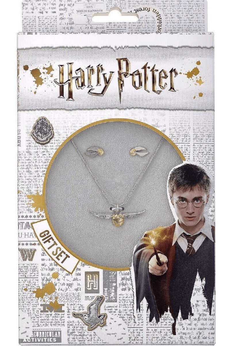 Set Orecchini a Lobo e Collana Boccino d'Oro Ufficiali Harry Potter
