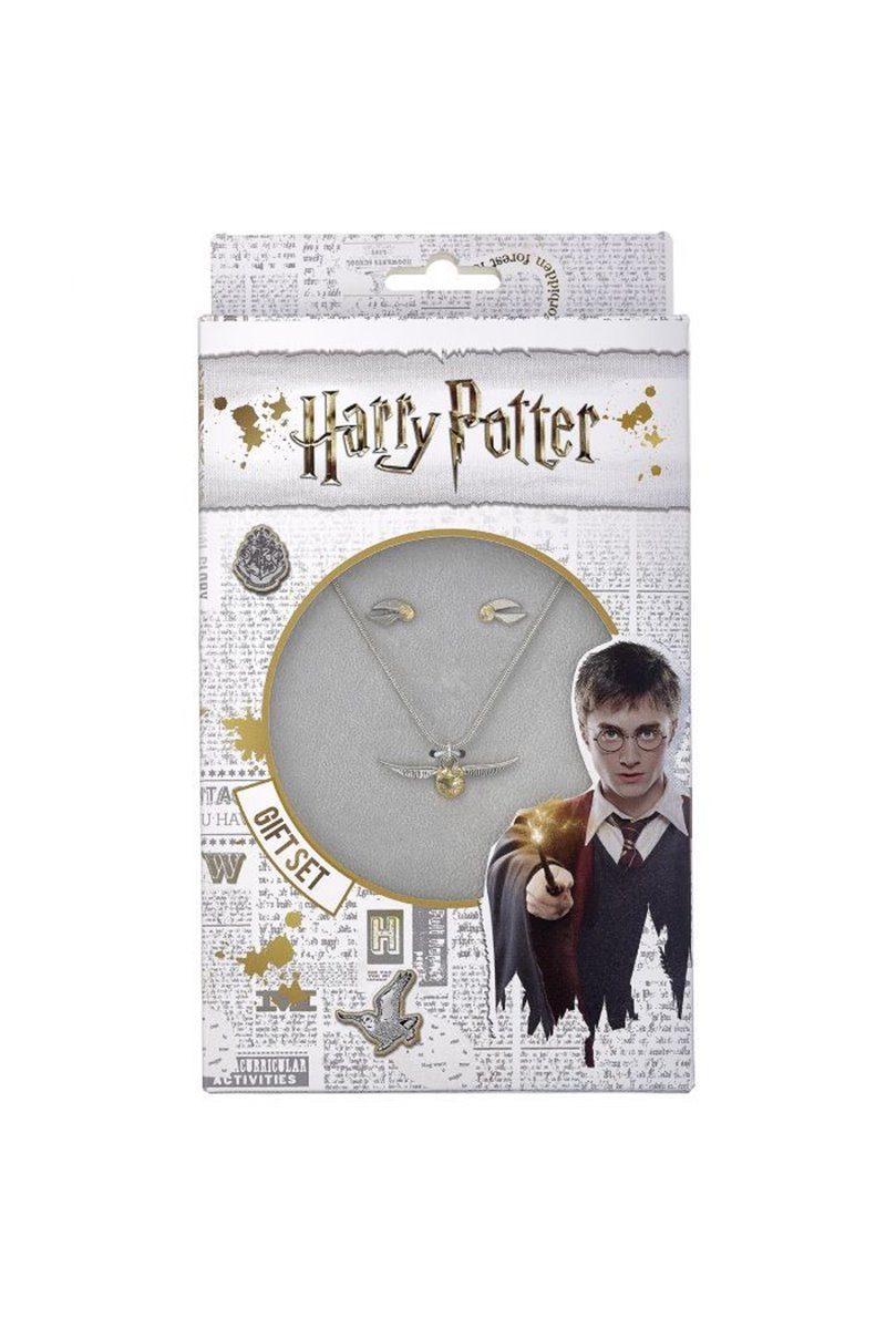Set Orecchini a Lobo e Collana Boccino d'Oro Ufficiali Harry Potter