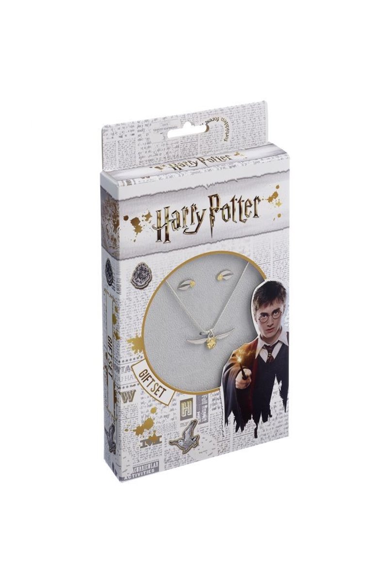 Set Orecchini a Lobo e Collana Boccino d'Oro Ufficiali Harry Potter