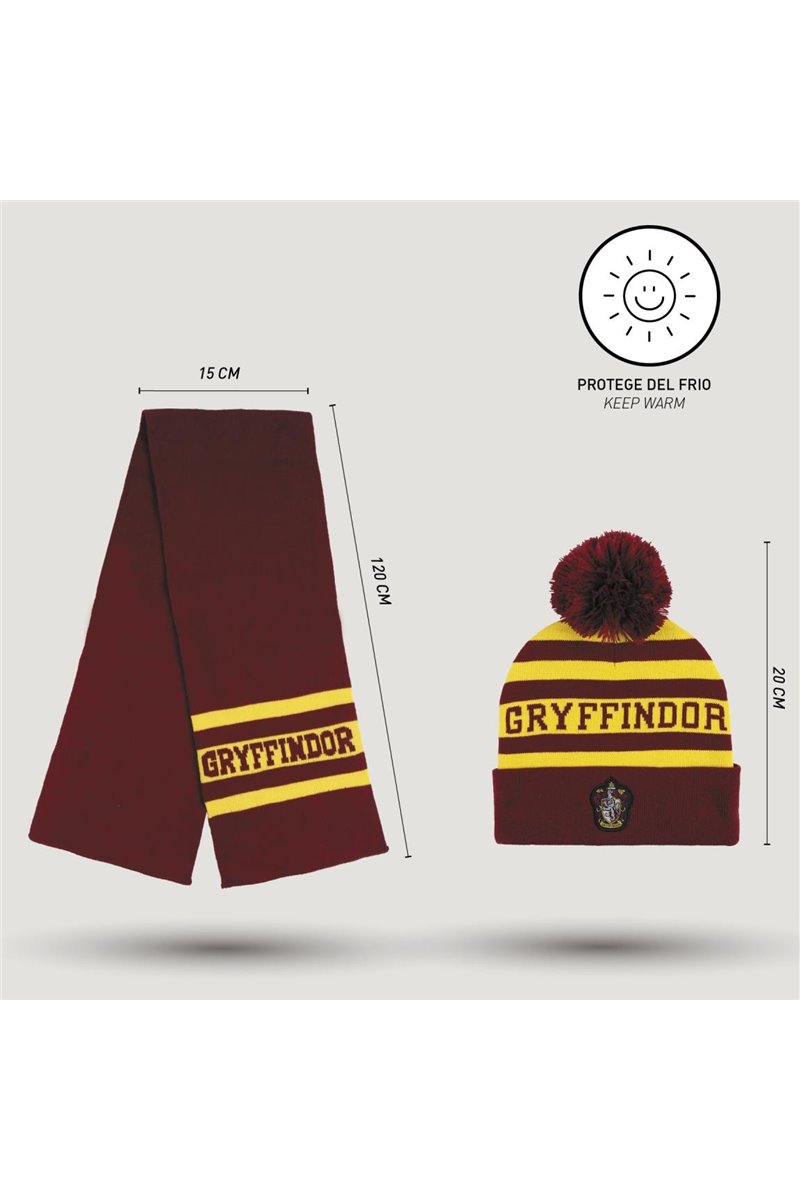 Set Sciarpa Guanti e Cappello Grifondoro Gryffindor Harry Potter