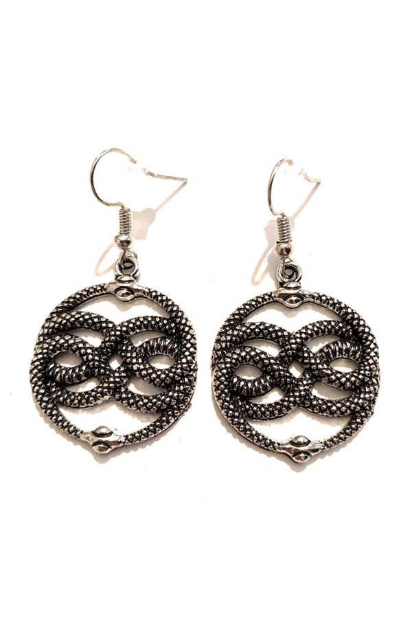 Orecchini Serpenti medaglione dell'Infinito in bronzo