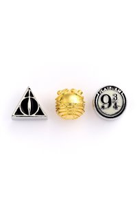 Set Tre Charms a Scorrimento I Doni della Morte Boccino D'oro Binario 9 3/4 Ufficiali Harry Potter