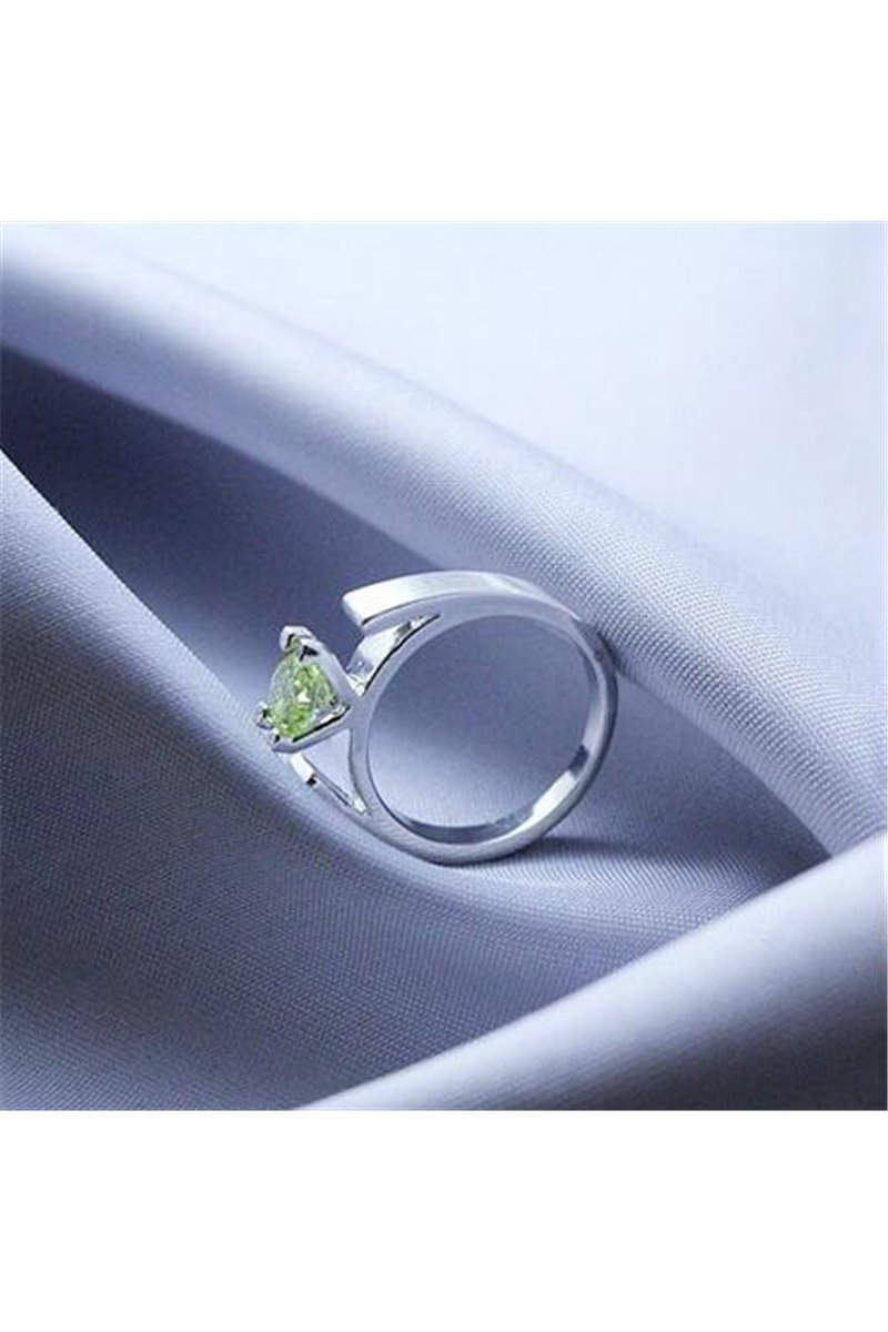 Anello con cristallo verde fidanzamento