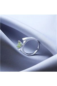 Anello con cristallo verde fidanzamento