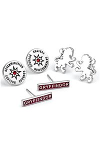 Set 3 Paia di Orecchini a Lobo Grifondoro Gryffindor Ufficiali Harry Potter