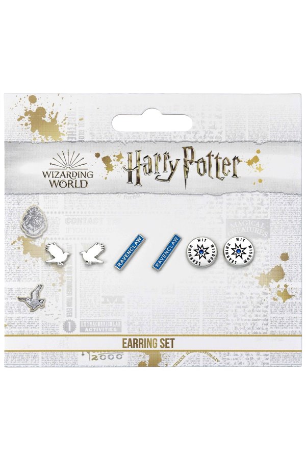 Set 3 Paia di Orecchini a Lobo Corvonero Ravenclaw Ufficiali Harry Potter