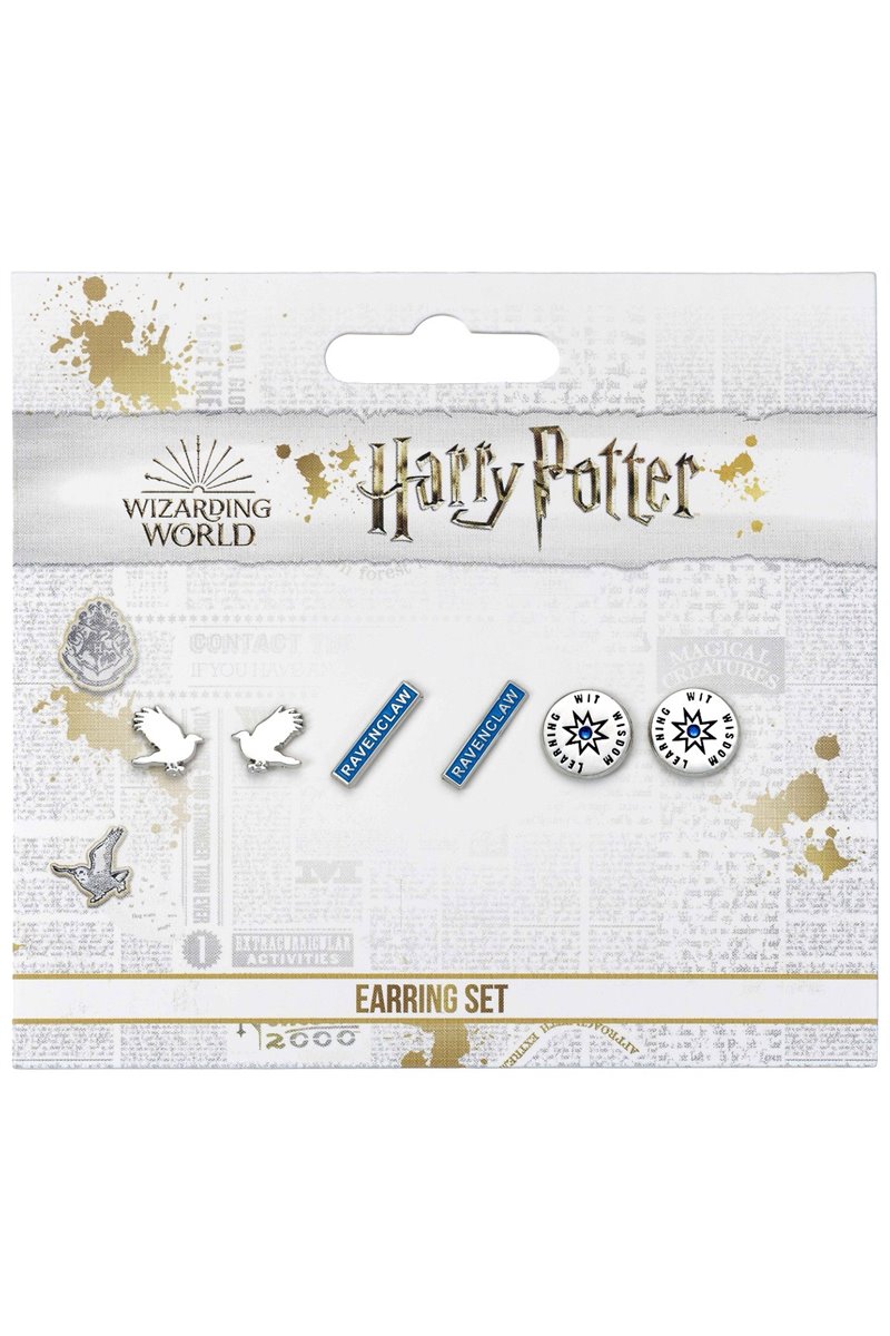 Set 3 Paia di Orecchini a Lobo Corvonero Ravenclaw Ufficiali Harry Potter