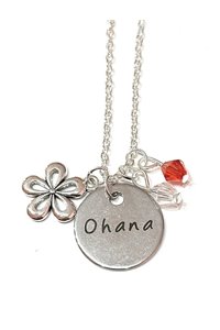 Collana piastrina con incisione Ohana Fiore