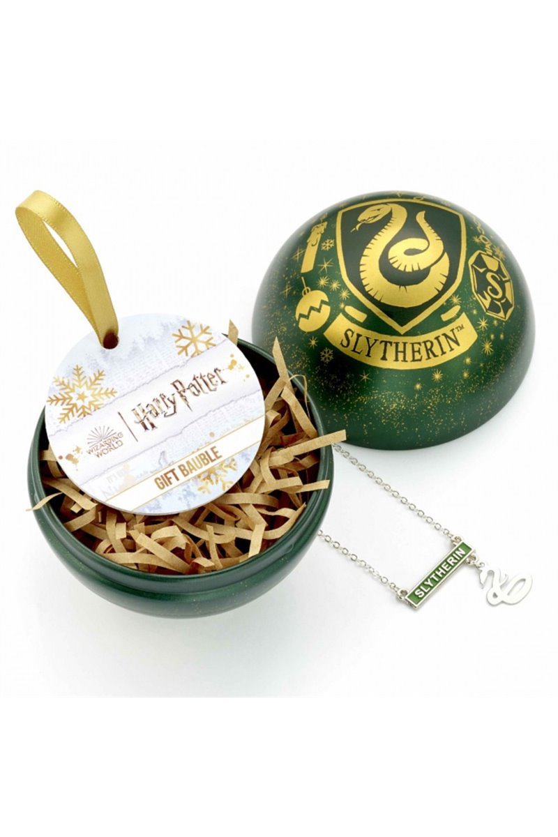 Palla di Natale Harry Potter Serpeverde con collana Slytherin