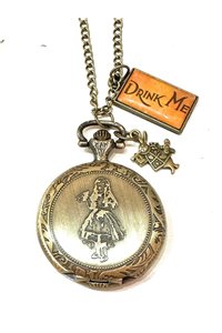 Collana Orologio Alice Bianconiglio Drink Me