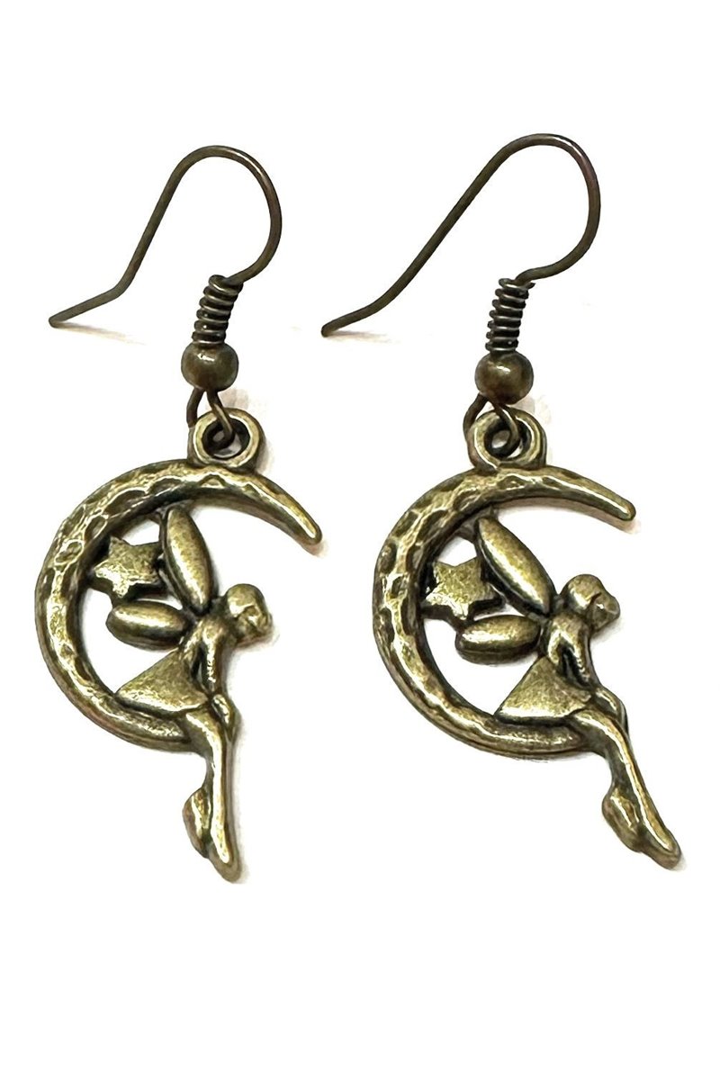 Orecchini Pendenti Fatina Sulla Luna