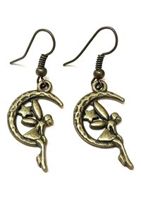 Orecchini Pendenti Fatina Sulla Luna