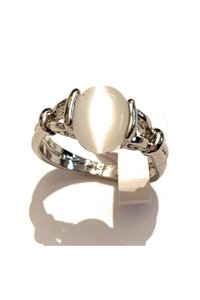 Anello pietra di Luna bianca