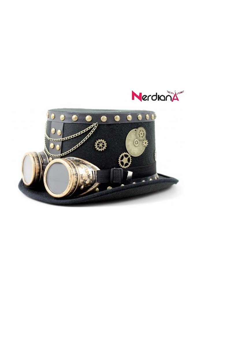 CAPPELLO STEAMPANK cosplay NERO donna cilindro dress