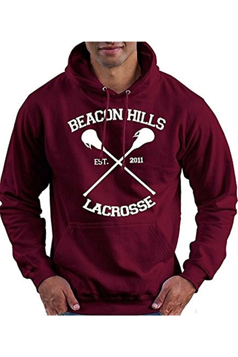 Felpa con cappuccio di mccall 11 beacon hills lacrosse unisex bordeux