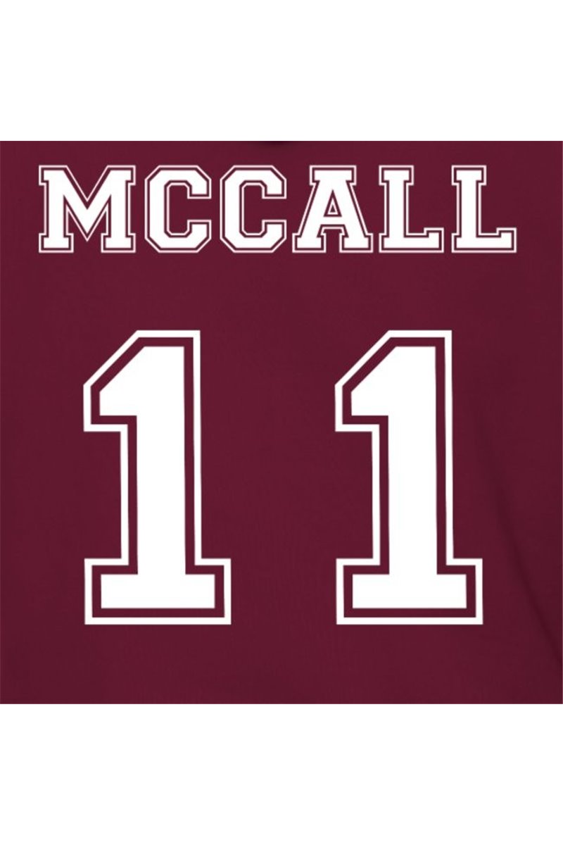 Felpa con cappuccio di mccall 11 beacon hills lacrosse unisex bordeux