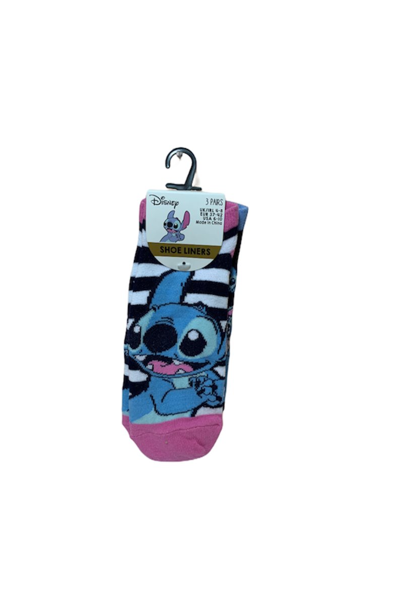Calzini Stitch & Lilo Etichetta Originale 3 Paia Unisex Cotone 37-42 Ohana Family
