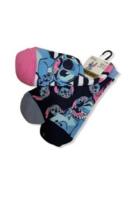 Calzini Stitch & Lilo Etichetta Originale 3 Paia Unisex Cotone 37-42 Ohana Family