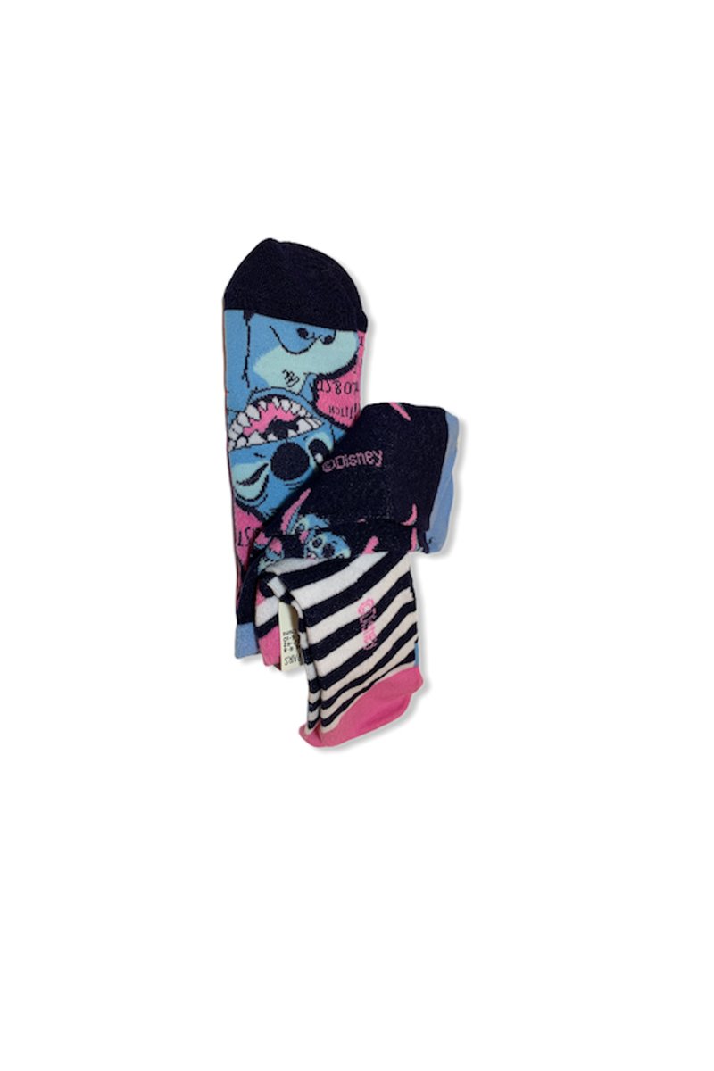 Calzini Stitch & Lilo Etichetta Originale 3 Paia Unisex Cotone 37-42 Ohana Family