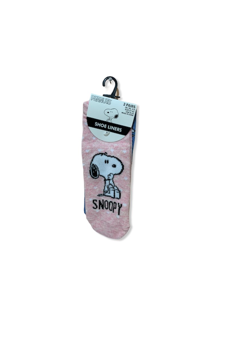 Calzini Snoopy Peanuts Originali Corti Ufficiale 3 Paia Unisex 37-42