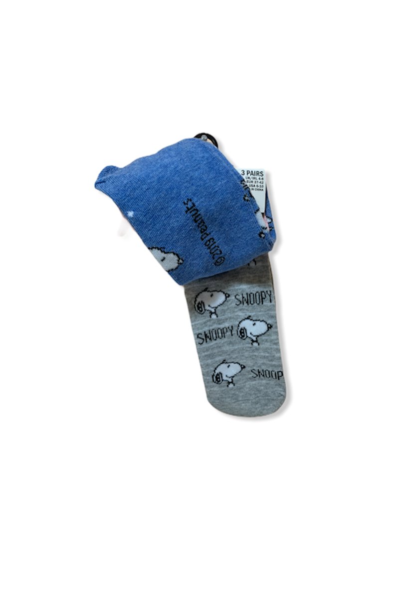 Calzini Snoopy Peanuts Originali Corti Ufficiale 3 Paia Unisex 37-42