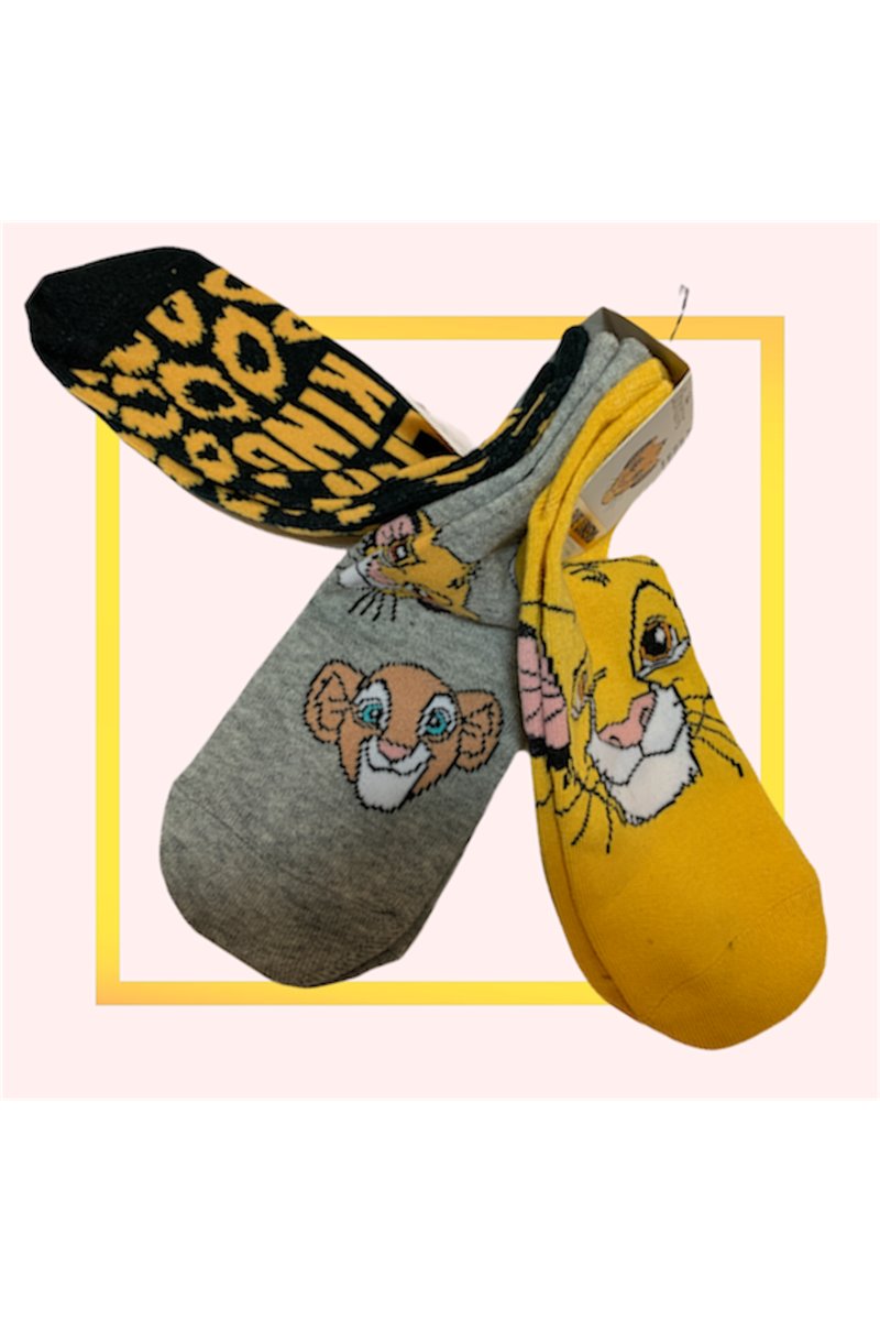 Calzini Re Leone Lion King Etichetta Ufficiale 3 Paia Unisex Cotone Taglia 37-42
