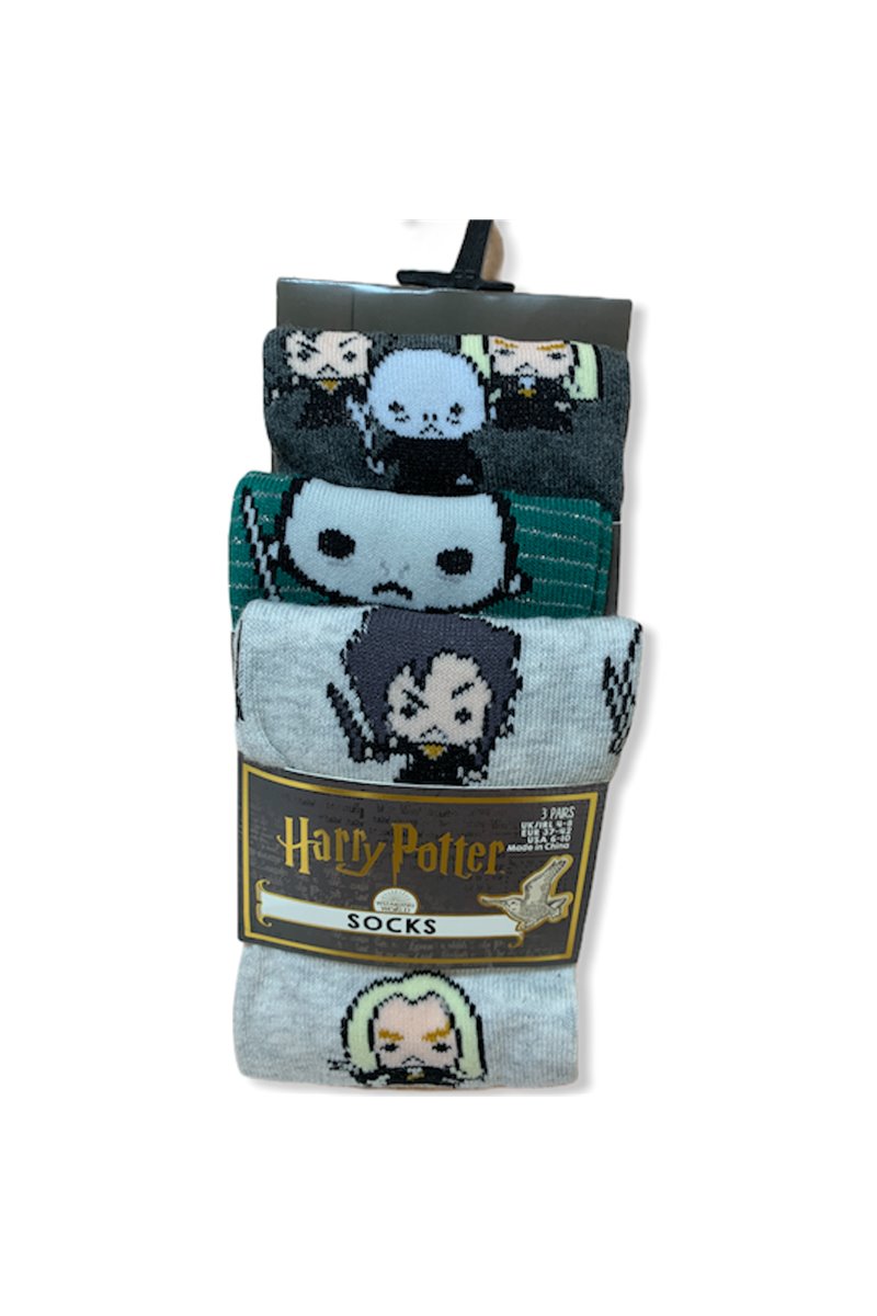 Calzini Harry Potter Cattivi Serpeverde Voldemort Unisex 3 Paia