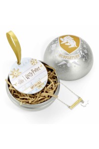 Palla di Natale Tassorosso con collana Harry Potter - Regalo Perfetto!