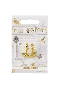 Harry Potter Orecchini Stud Pendenti Boccino d'Oro Reali Ufficiali + Confezione Golden Snitch
