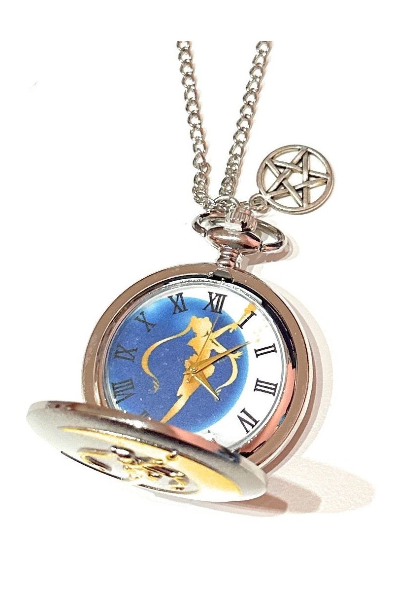 Collana Con Orologio Guerriera della Luna e Stella