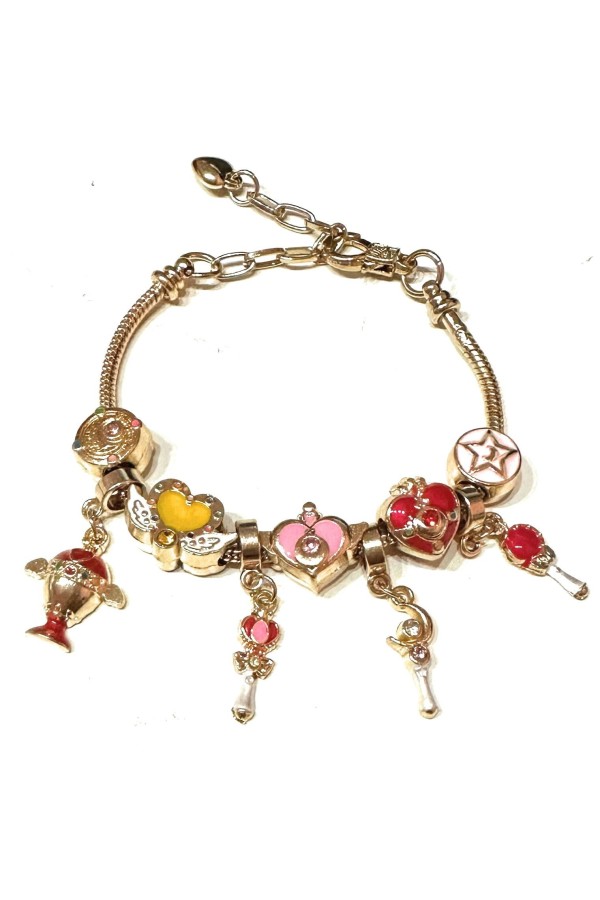 Bracciale Snake Guerriera Della Luna Spille Cristallo D'Argento Cuore Scettri Spille Anime Manga 2